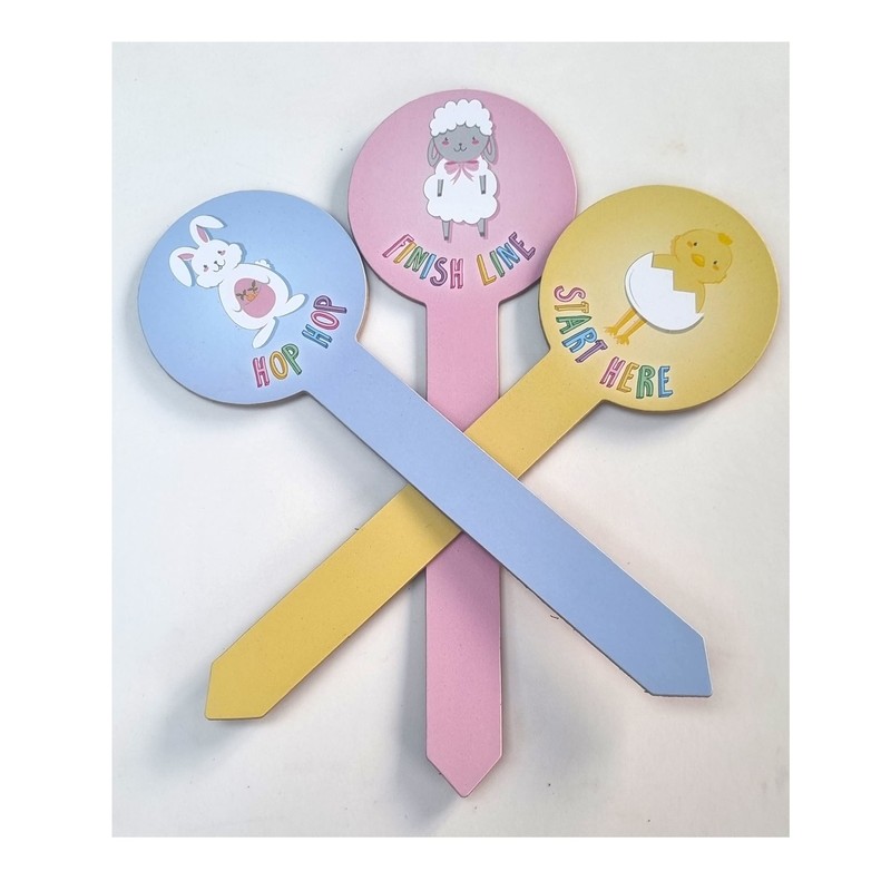 LR Supplies Easter Egg Hunt Signs 6pcs Wooden Garden Trail