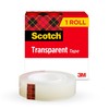 Scotch Transparent Tape, 1 Roll, 3/4 in x 1296 in,