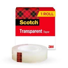 Scotch Transparent Tape, 1 Roll, 3/4 in x 1296 in, Classic glossy-finish, Boxed (600)