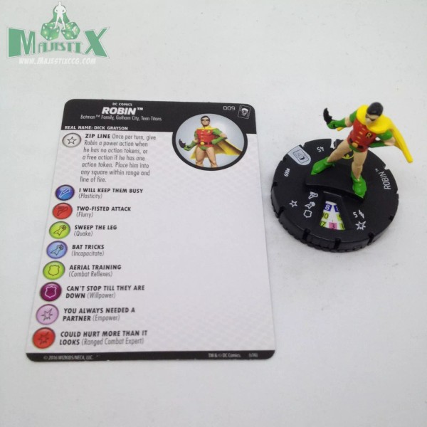 WizKids Heroclix Joker's Wild set Robin #009 Common figure w/card!