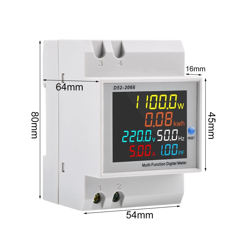 diymore Electricity Meter DIN Rail 1 Phase AC 40-300V 100A