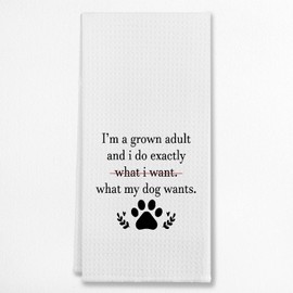 I Do Exactly What My Dog Wants Kitchen Towels & Tea Towels, Dish Cloth Flour Sack Hand Towel for Farmhouse Kitchen Decor,24 X 16 Inches Cotton Modern Dish Towels Dishcloths,Gifts For Dog Lovers