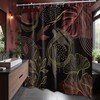 soeeao Black and Dark Red Shower Curtain Boho Mid Century
