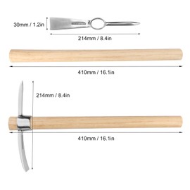 GENHAKON 2 PCS 16 Inch Mattock Pick Axe, Stainless Steel Pick Mattock Hoe, Garden Pick, Pick Mattock for Weeding, Loosening Soil, Planting Vegetables, Digging Holes, Chopping Roots and Much More