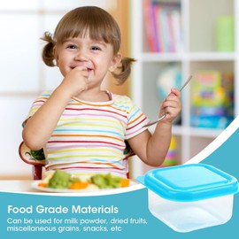 12 PCS Small Plastic Containers, 100ml Baby Food Storage with Lids, BPA Free Small Plastic Pots, 3.51oz Freezer Food Storage Pots, Reusable & Stackable Baby Food Storage Boxes for Kids (6 Colors)