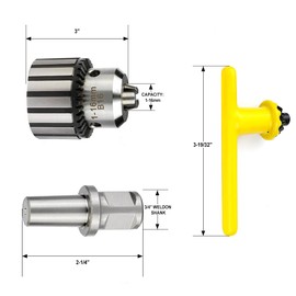 Drill Chuck 5/8 Inch(1-16mm) JESTUOUS 3/4 Inch Weldon Shank Adapter