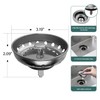 Kitchen Sink Strainer and Stopper Stainless Steel Basket for 3-1/2