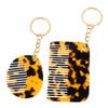 Mikinona 2 Pcs Mini Comb Keychains Wide Tooth Hair Detangler