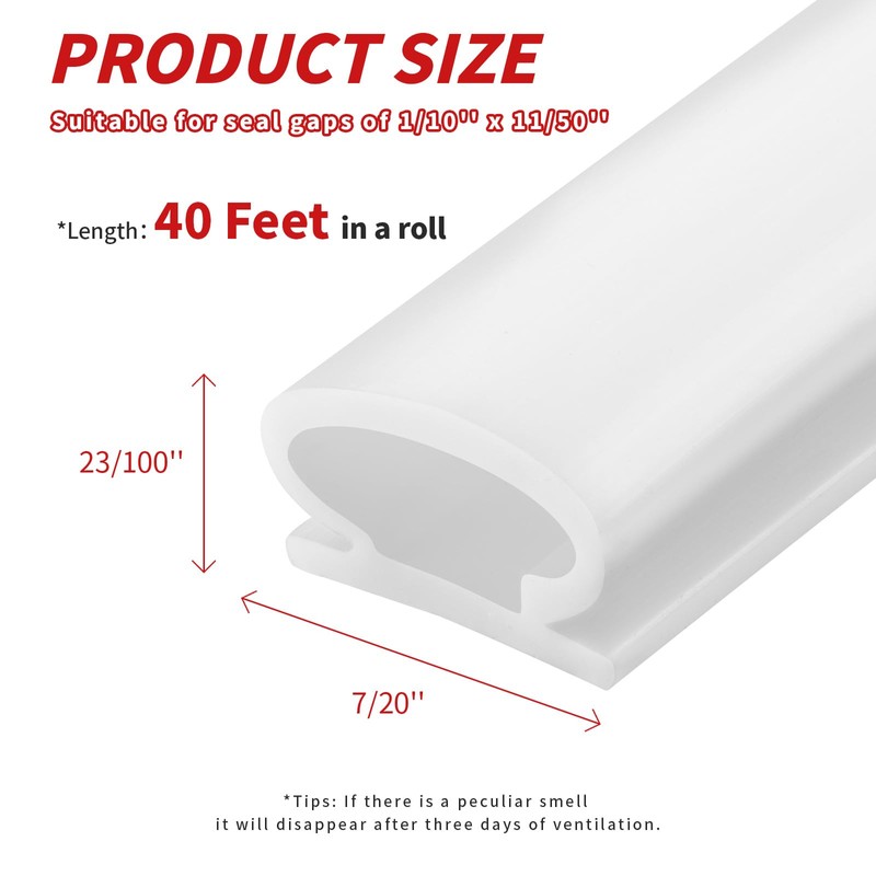Fingwerk 40 Feet Rubber Weather Stripping Door Seal Strip, Self-Adhesive