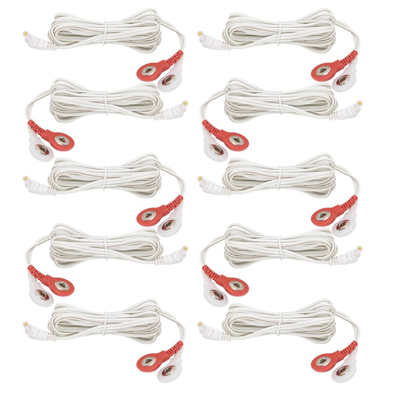 10pcs / bag 2.35mm 1.5m 2‑In‑1 Button Type Electrode Lead