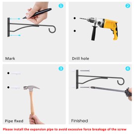 Eyrosa Eyrosa 8" Plant Hangers 6 Pack, Hanging Plant Bracket for Wall Fence Porch Outdoor Indoor, Metal Plant Hooks for Basket, Flower, Planter, Feeder, Lantern, Wind Chime