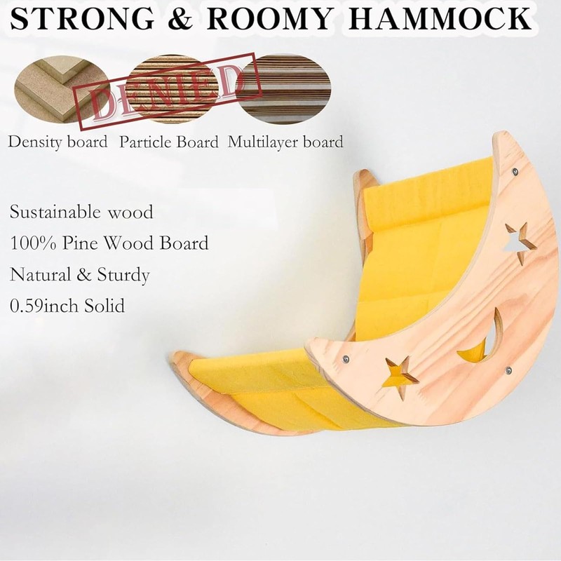 DITOSH Cat Hammock Moon Bed Wall Mounted Shelf Hammock Shelves