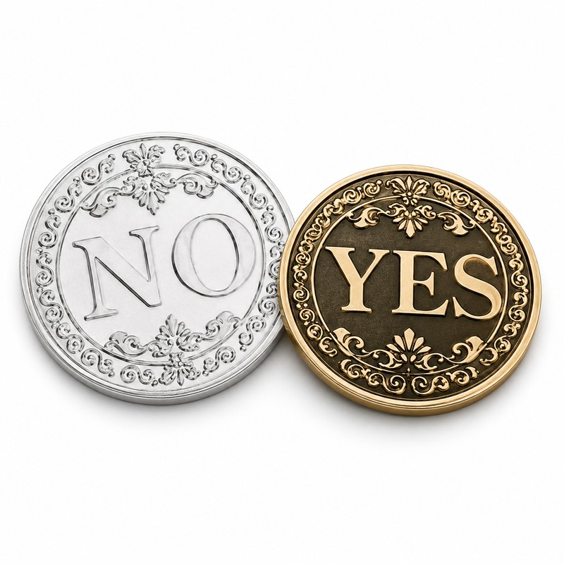 Yes or No Decision Coin for Fun Choices – Bronze