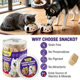 Freeze Dried Chicken Cat Treats 100g - Natural Chicken Cube Snacks,High Protein Grain Free - Healthy Dog Treats for Daily Hip & Joint Care,Pet Training Reward Snack