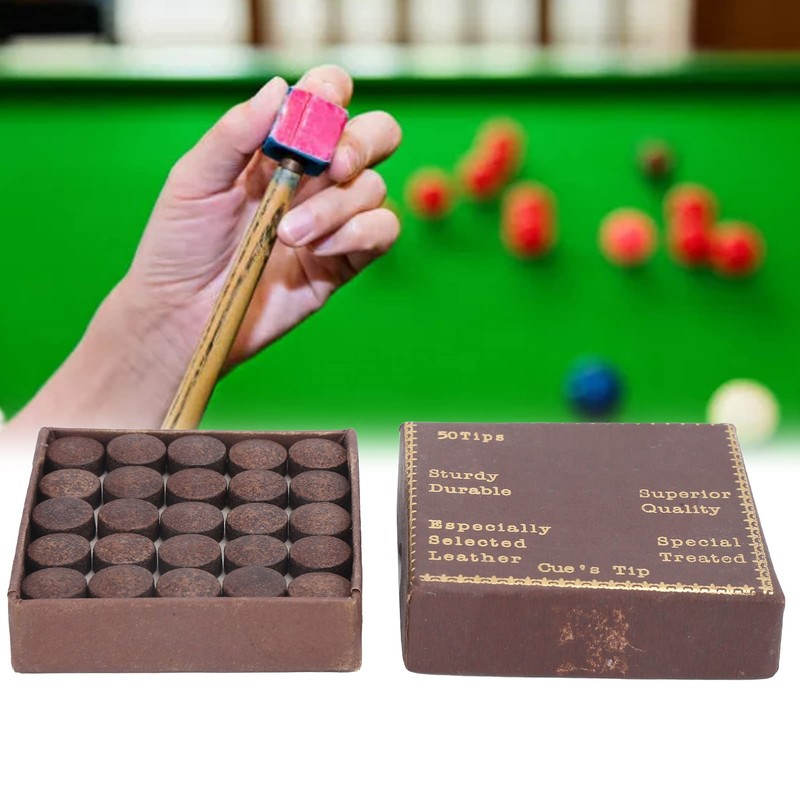 Kuuleyn Leather Snooker Cue Tips, 11 mm Chestnut Brown Soft