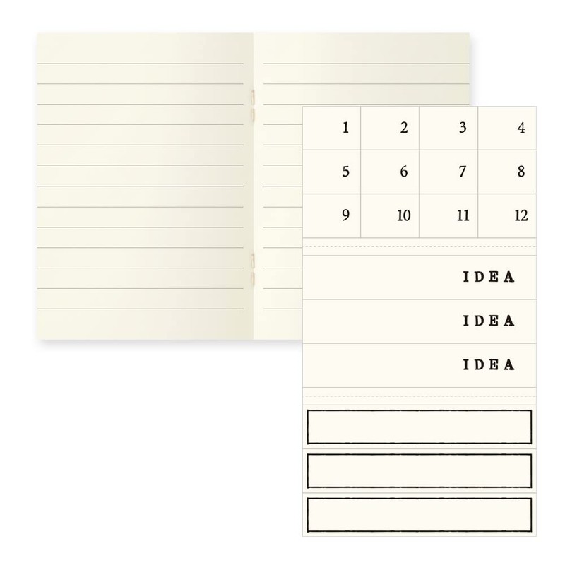DESIGNPHIL 15282006 Midori Notebook, MD Notebook, Light, A7, Horizontal Rule,