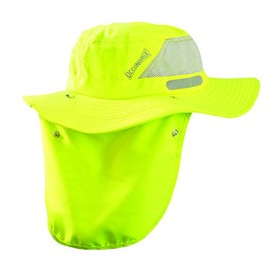 OccuNomix Tuff & Dry Wicking & Cooling Hi Viz Yellow Ranger Hat with Neck Shade - XLarge - TD500-HVY-XL