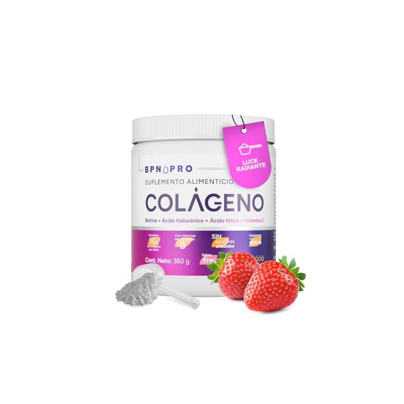 Bpn Pro Colágeno Hidrolizado Polvo Sabor Fresa 360 Vitamina Zinc