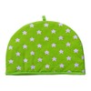 HOMESCAPES Double Design Tea Cosy Stars Green Muff Teapot Warmer