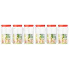 Sunpet J2000 Food Storage Canisters, Plastic, Red, 2000 ml, Pack of 6