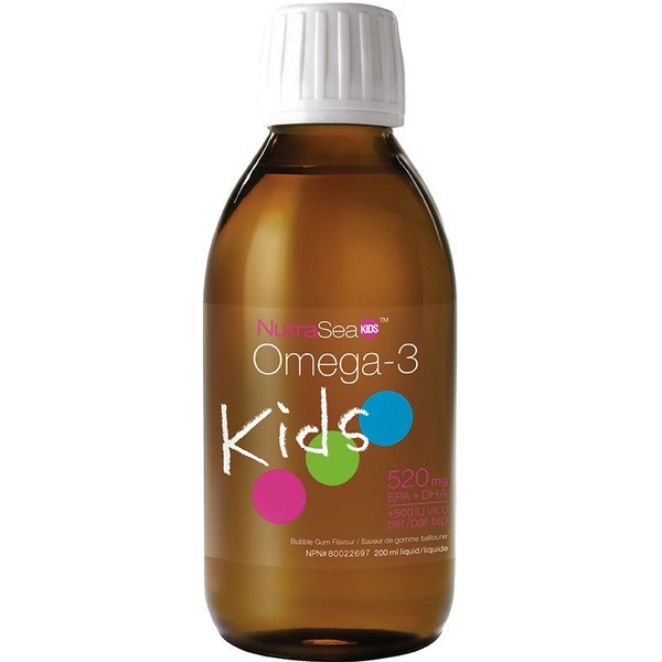 NutraSea Kids Omega-3 Bubble Gum Flavour Liquid, 200 ml