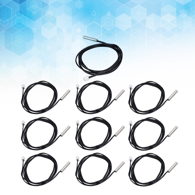10Pcs Thermistor Sensor NTC Temp Temperature Probe 5x25mm Cylindrical Head