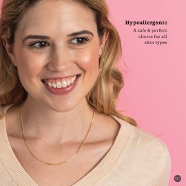 KEZEF 2mm Sterling Silver Curb Chain Necklace - 18kt Gold, 30 Inch Length, Hypoallergenic Jewelry for Women and Men