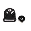 Cats and Dogs Vest Harnesses with Leash Reflective (Black, L)