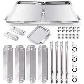 Grill Grease Tray Replacement Parts for Nexgrill 4 Burner 720-0830H, 720-0783E, 720-0888, 720-0888N, 720-0830A, Adjustable 24''-30'' Gas Grill Drip Pan, Heat Plates Shield, Burner Tubes and Igniters.