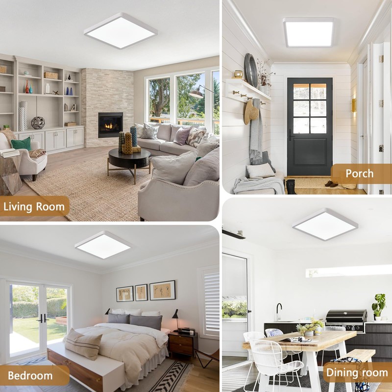 12 Inch Square LED Flush Mount Ceiling Light, 30W, 3000LM