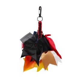 Hooshing - Juego de 2 soportes para lazos, hechos a mano, para adolescentes, niñas, deportes de escuela secundaria, animadoras, rojo y negro