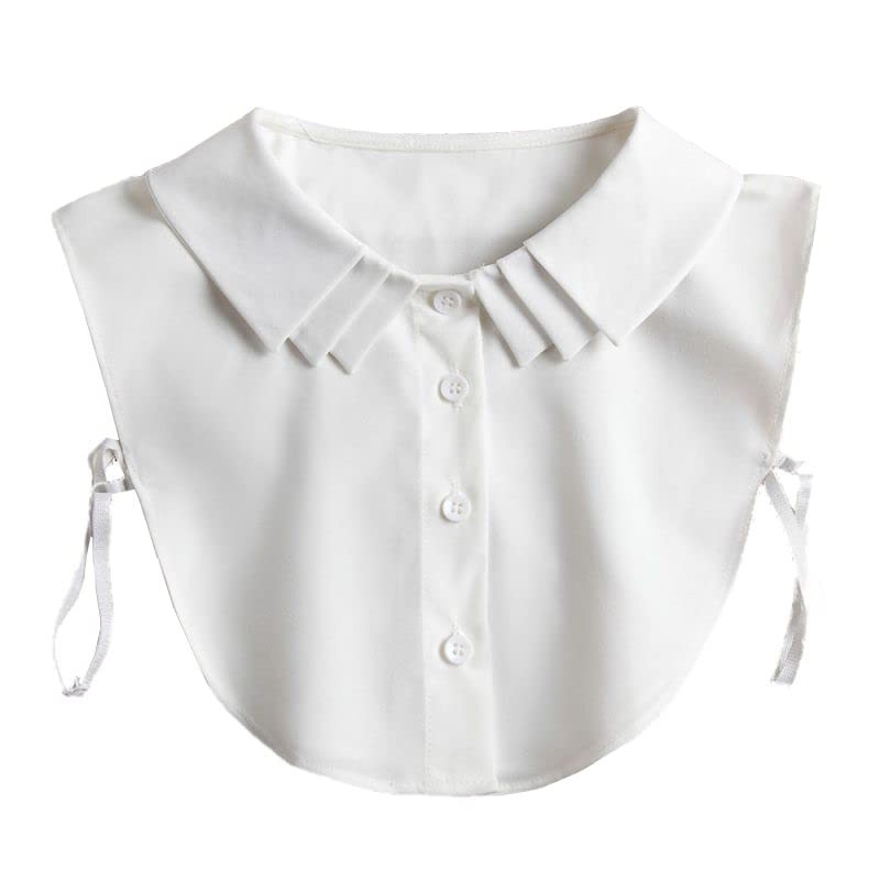 Joyci Pure White Detachable Dickey Peter Pan Shirt Fake Collar