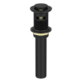 Bathroom Sink Drain with Overflow, Rustproof Vessel Lavatory Vanity Pop Up Drain Stopper, Black