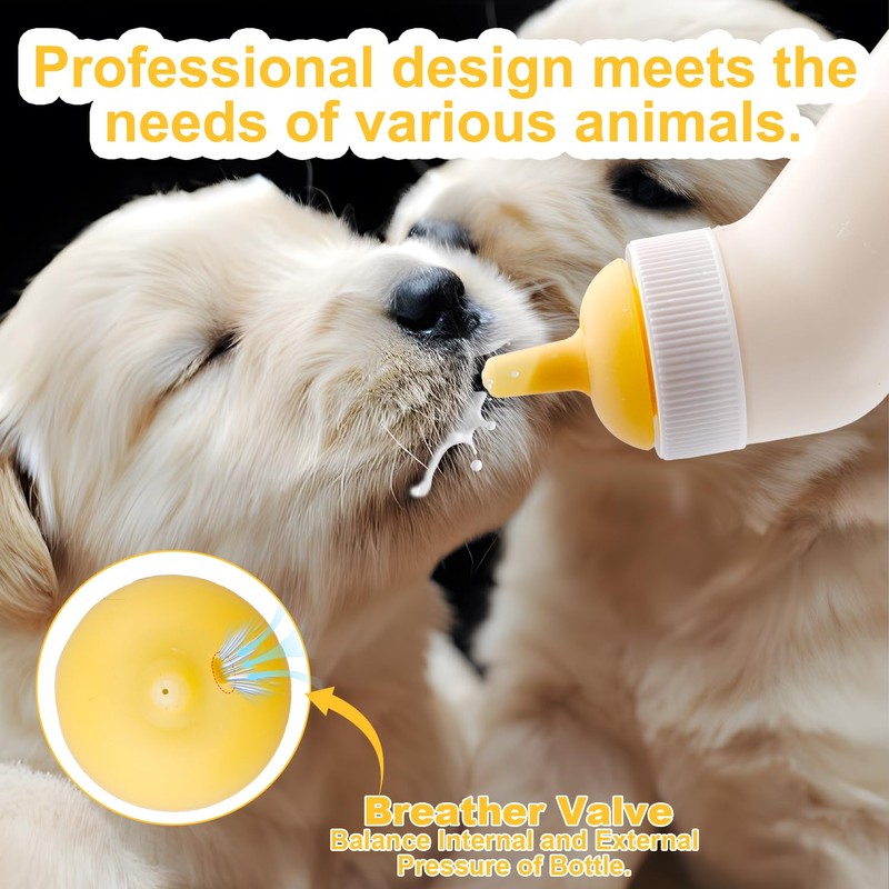 Pet Nursing Bottle for Newborn Animals,Kitten Bottle Feeding Kit Silicone
