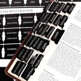 Bible Tabs for Men, 90 Pieces Large Print Small Bible Bookmarks Index Tabs Study Supplies Guide Kit, Black Baptism Christian Gifts for Boys Women Beginner Easy to Read