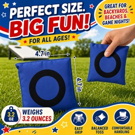 Bean Bags for Tossing,Kanosan Outside Field Day Birthday Party Backyard Family Reunion Carnival Yard Lawn Easter Fall Festival Beach Fun Games (Blue/Red)