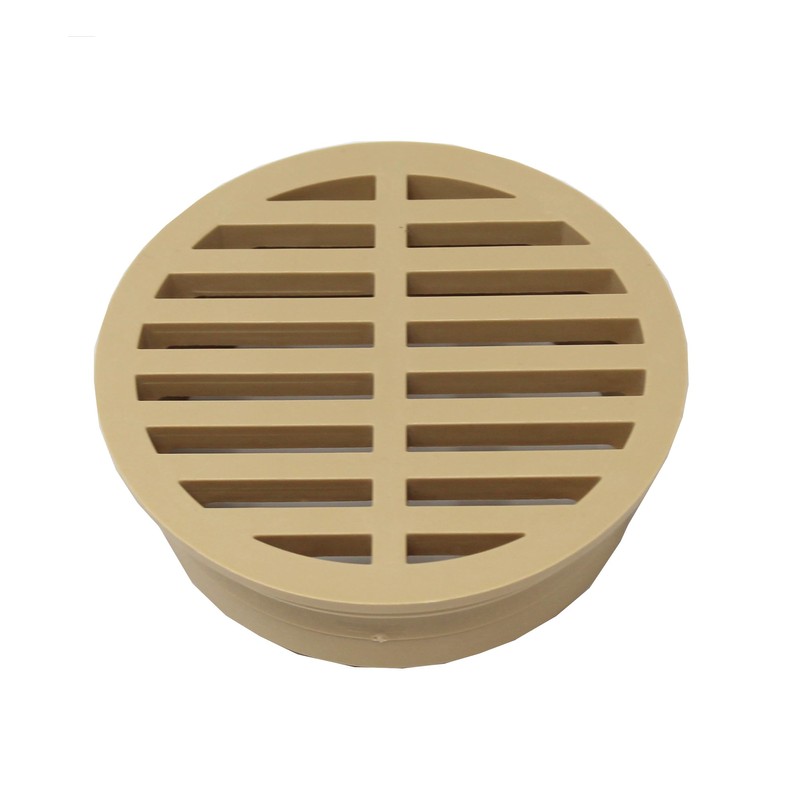 4" Outdoor Round Flat Drain Grate Cover (4, Tan)