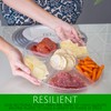 PLASTICPRO 6 Sectional Round Plastic Serving Tray/Platters Clear Pack of
