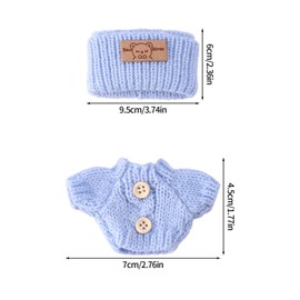 Lyreh Crochet Doll Outfits, Fashion Adorable Handcrafted Crochet Clothes Practical Accessories for 17cm Doll Dressing (Blue)