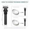 HEATGENE Bathroom Sink Drain Matte Black, Pop Up Drain Stopper