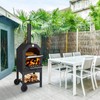 Outdoor Wood Fired Pizza Oven with Pizza Stone, Pizza Peel,
