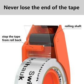 Heavy Duty Clear Packing Tape with Durable Dispenser for Easy Application - Packing Boxes, Moving Supplies, Shipping and Mailing - 1.88" x 66.6 yards - Style: 2 Roll + 2 Dispenser