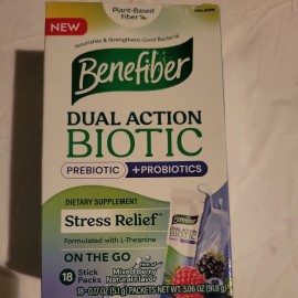 Benefiber Dual Action Biotic On The Go Stick Packs 18ct Mixed Berry BB 2/26