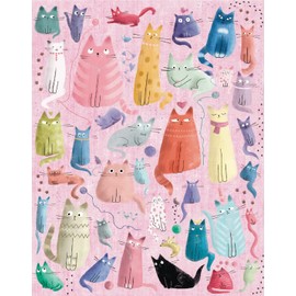 Puzzled Cats: A Delightful 1000 Piece Jigsaw Puzzle from Two Bird Press. Premium Quality Puzzle Board, Low Luster Matte Finish, Tight Pick-Me-Up Fit
