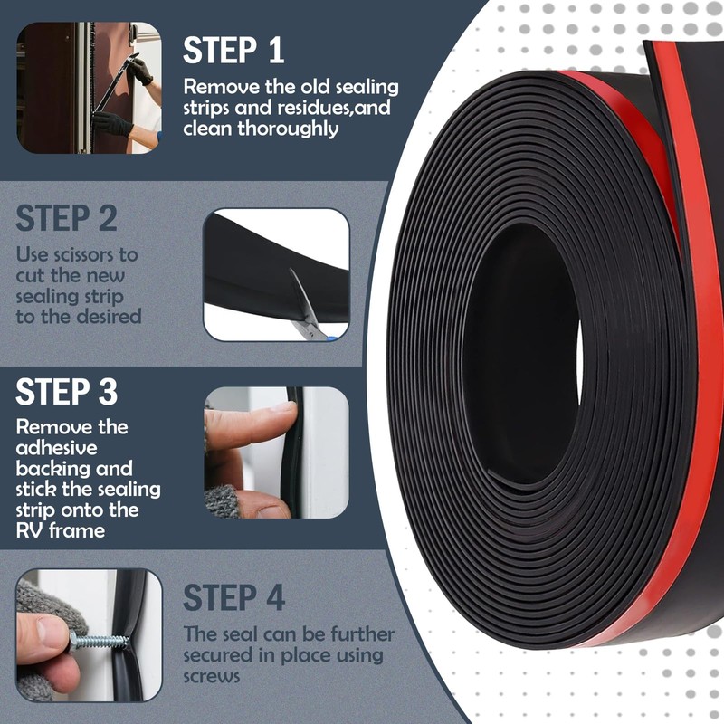 4 Inch RV Slide Out Seal, Weather Stripping Wiper with