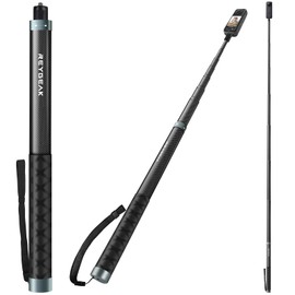REYGEAK 118" Extended Selfie Stick for Insta360 X4,9.8ft Ultra Long Invisible Selfie Pole with 1/4 Screw,Carbon Fiber Waterproof Extension Monopod for Insta360 X4/X3/X2/ONE/ONE RS/ONE