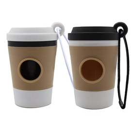 2 Pack Coffee Cup Dog Poop Bag Dispenser,Reusable Dispenser,Portable Pet Waste Bag Holder for Leash Lightweight Dog Poop Holder for Travel, Walking,Outdoor Use,Funny Dog Walking Accessory