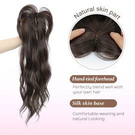 Fine Plus Clip-in Bangs 360° Coverage Mini Wavy Hair Topper with Bangs – Natural-Looking Synthetic French Clip Fake Fringe for Thinning Hair, Daily Wear, Cosplay & Quick Styling