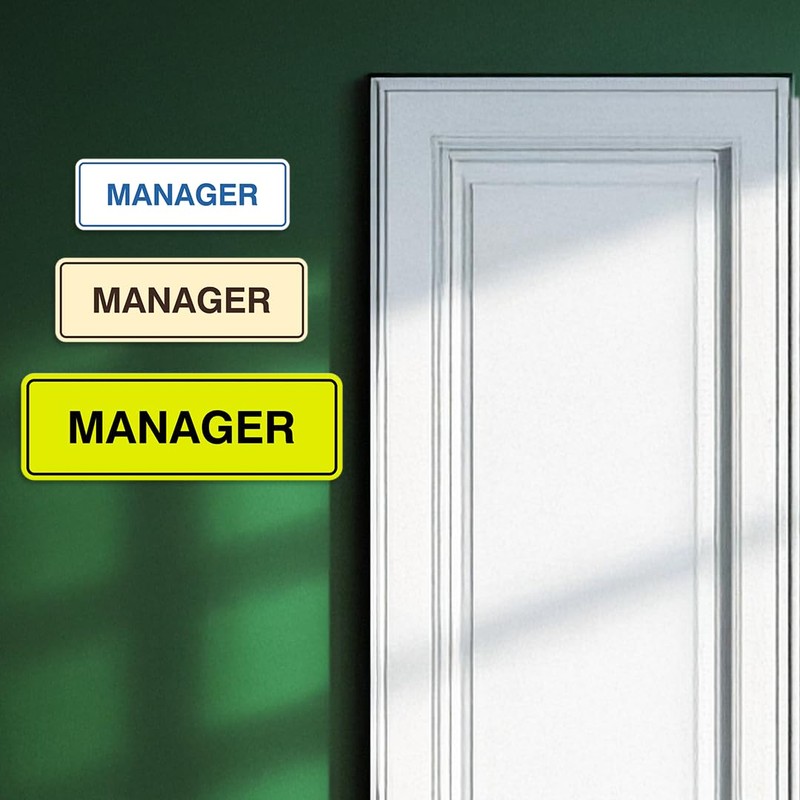 Standard Manager - Placa decorativa para puerta y pared, Black/silver,