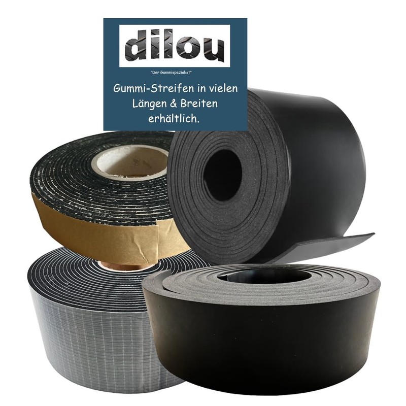 1000 mm x 80 mm x 5 mm rubber pad,